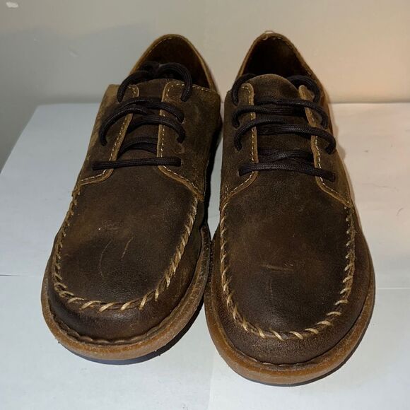 BORN Brown Thyra Distressed Leather Lace Up Shoes-7.5 - Picture 2 of 8